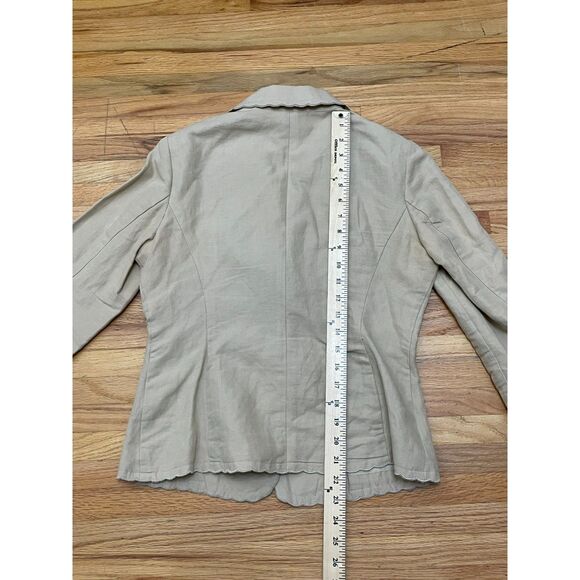 Harold's Women's 8 Brown Blazer Linen Coat Notch Lapel Single-Breasted Business - Picture 5 of 8